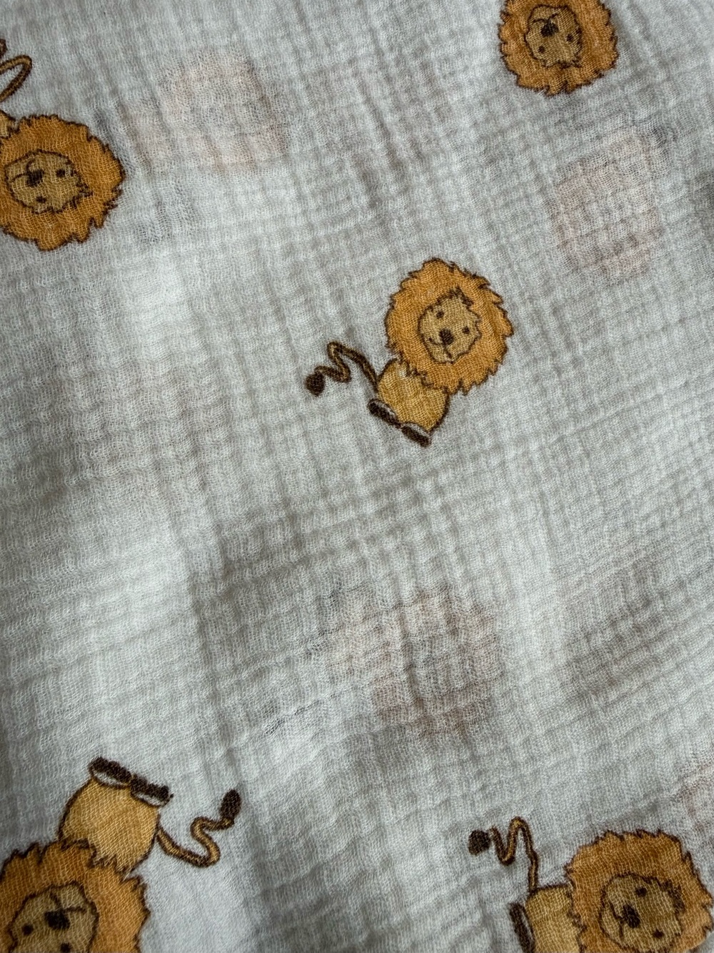 Aden + Anais Cotton Baby Swaddle Blanket with Yellow Lion Print